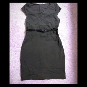 Green sheath dress
